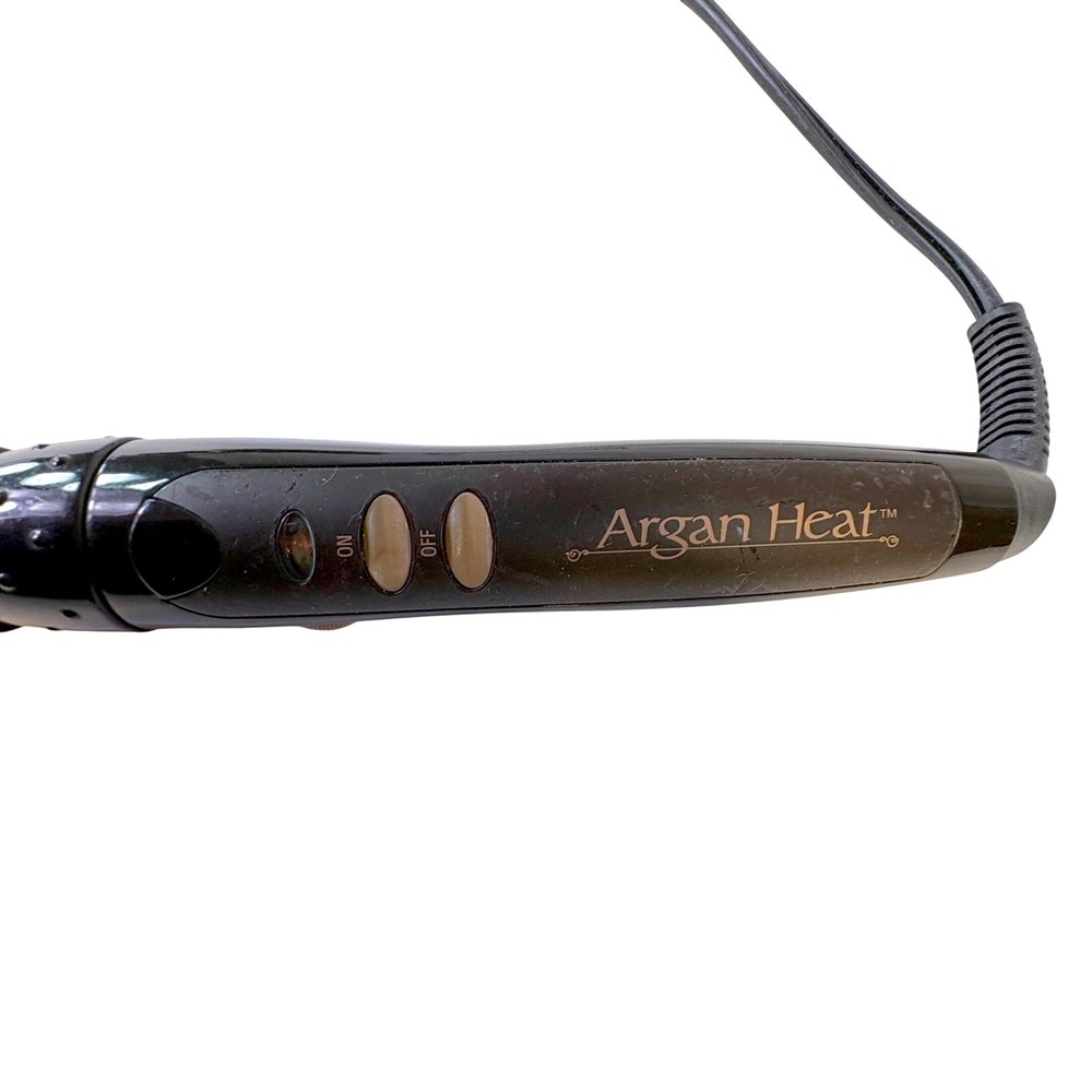 Argan Heat Curling Wand Women Black Gold Ceramic Tapered Hair Styling Tool - Picture 3 of 11